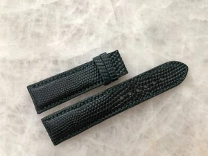 22mm/20mm Genuine Real Lizard Leather Padded Watch Strap Band- Dark Green Color - Picture 1 of 4