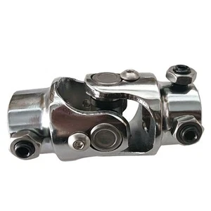 3/4" 36 Spline X 3/4" DD U Joint Shaft  Steering Universal Joint Chrome Single - Picture 1 of 5