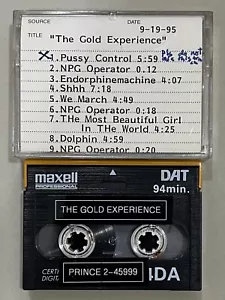 Prince The Gold Experience DAT Studio Mastering Cassette Tape Ultra Rare - Picture 1 of 2