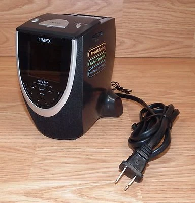 Genuine Timex (T313B) Black Auto-Set Dual Alarm Preset Tuning Clock Radio *READ* - Image 1 of 4