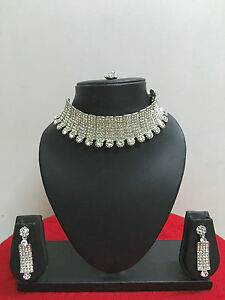 Indian Bollywood Jewelry Gold Bridal Wedding Costume Jewellery Necklace Set