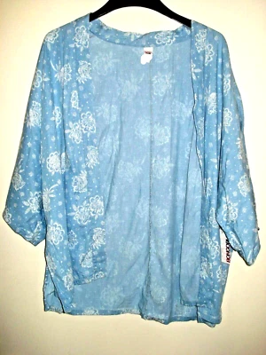 Damas Bongo Plus Kimono Frente Abierto Top Cambray Talla 1X NUEVO Foto 1 de 2