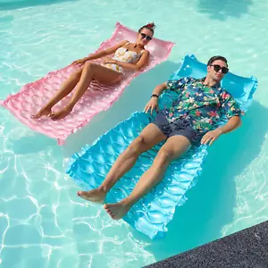 2 Pack Inflatable Pool Floats Adult, 71''X33'' Large Pool Raft Water Lounge Floa - Picture 1 of 6