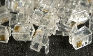 Connector RJ11 6P4C Cable Telephone Crimp-On Connector Modular Plug (30 pieces) - Photo 1/2