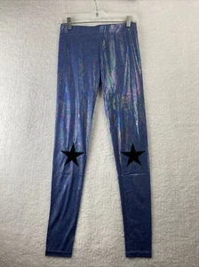 English rose Silver Star Knee Shimmer Rainbow Leggings Medium NWOT - Picture 1 of 7