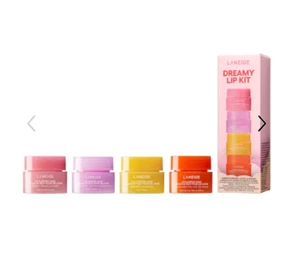 LANEIGE Dreamy Lip Kit 4 Minis Berry, Sweet Candy, Mango, Peach Iced Tea New