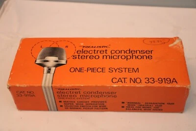 NEW Realistic 33-919A Electret Condenser Stereo Microphone MIC w/box & Manual - Image 1 of 4