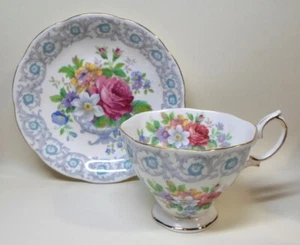 Vintage ROYAL ALBERT TEA CUP & SAUCER - FRAGRANCE Floral Pattern English Bone - Picture 1 of 7