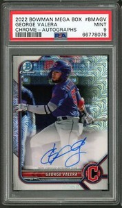 2020 Bowman Chrome Prospects Mega Box Refractor Autograph George Valera Auto PSA