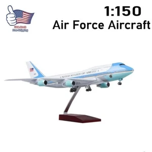 1/150 Air Force One Flugzeug Flugzeugmodell mit Unterwagen & Sprachsteuerlampe - Bild 1 von 12