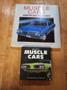 Lot (2) books Muscle Cars American Thunder Mighty Muscle Cars Hardback - Picture 1 of 6
