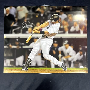 New York Yankees Jorge Posada Swing Signed 16x20 JSA - Picture 1 of 4