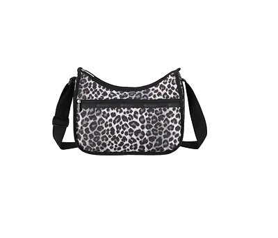 LeSportsac White Leopard Classic Hobo Crossbody Modern Abstract Leopard Design - Image 1 of 4