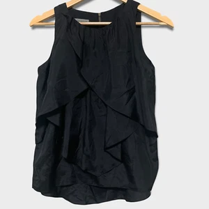 Whistle & Flute Silk Tiered Overlapping Ruffles Tank Crew Neck Back Zipper XS - Picture 1 of 8