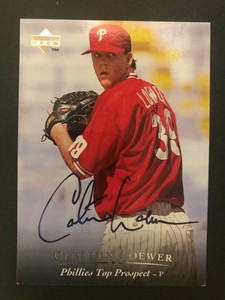 1995 Upper Deck SIGNED: Carlton Loewer, PHILLIES