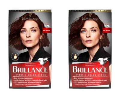 2x Schwarzkopf Brillance Intensiv-Color-Creme 874 Samtbraun EAN4015100441475