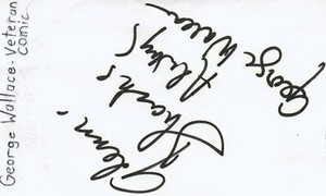 George Wallace Actor Comedian Screenwriter Movie Autographed Signed Index Card