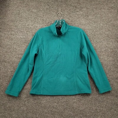 Lands' End Sweatshirt Women S Small Green Pullover 1/4 Zip Fleece Travel Outdoor - Image 1 of 4