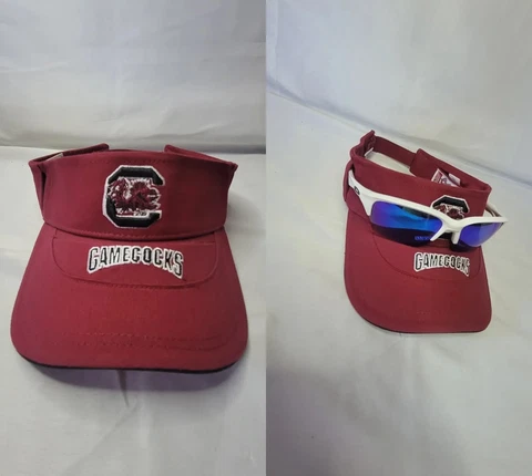 South Carolina Gamecocks Visor Hat Garnet/Black built in sunglasses Holder Cover