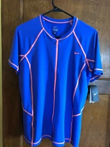 Nike L NWT Women's Short Sleeve Stretch Full Zip Workout Top - Picture 1 of 7