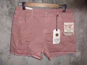 NUEVO CON ETIQUETAS PANTALONES CORTOS VAQUEROS MIDI VAINILLA STAR SUPER ELÁSTICOS DESGASTADOS TIRO MEDIO 4" TALLA 15 - Imagen 1 de 5