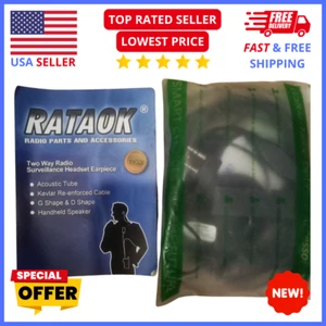 Rataok 2-Way Radio Earpiece – Black Surveillance Headset Mic for Walkie Talkies - Picture 1 of 3