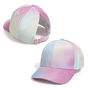 Baseball Cap Kids Boys Girls Hat Visor Messy Bun Ponytail Sport Adjustable Hat - Picture 1 of 36