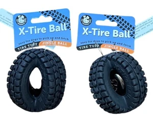 Giocattolo per Cani | 2 Palline Qwerks X-tire | Easy Dogs Pickup Fetch Tire Tufo Jingle Ball - Foto 1 di 3