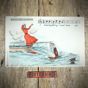 Postcard, Early Card, Popular Songs Illustrated, Goodbye Dolly, Grade VG - Picture 1 of 2