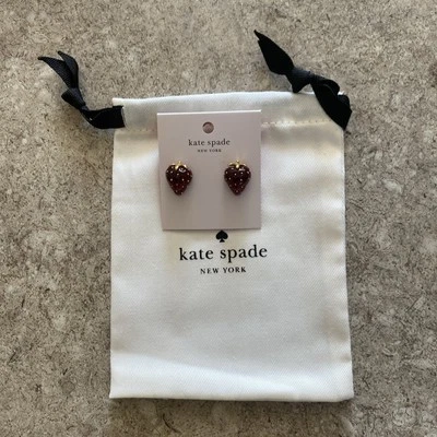 Brincos de resina Kate Spade “Picnic Perfect Strawberry” - Novo com etiquetas - 100% autêntico - Imagem 1 de 4