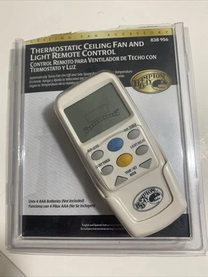 HAMPTON BAY 838-956 Thermostatic Ceiling Fan and Light Remote Control NEW! - Image 1 of 2