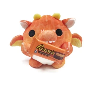 Taza de mantequilla de maní Reese's 5" peluche dragón animal plástico naranja blanco - Imagen 1 de 11