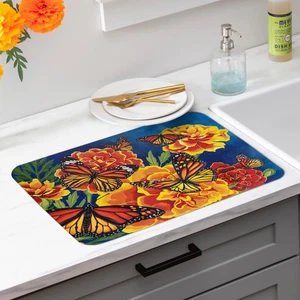Mariposa Melody Fabric Dish Drying Mat, 20" x 15" - Picture 1 of 3