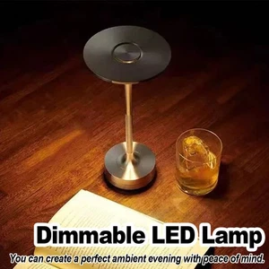 3 Color Table Lamp Rechargeable Gold Dimmable Restaurant Touch Led Silver Lamps - Picture 1 of 13