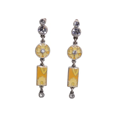 Pilgrim Rhinestone Danish Designs Dangle Push Back Stud Earrings - 2.25 Inches - Image 1 of 3