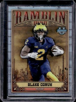 2023 Bowman University Chrome Blake Corum Ramblin' Man #RM-8 Wolverines - Image 1 of 2