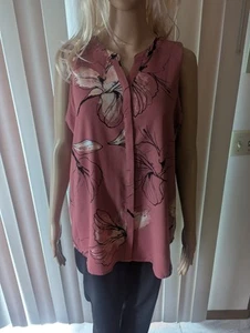 Apt. Tanktops 9 groß mauve Blumen Plissee - Bild 1 von 4