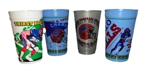 Vintage Buffalo Bills Plastic Cup Lot 4 Super Bowl 90’s Thirst Blocker Game Day - Picture 1 of 20