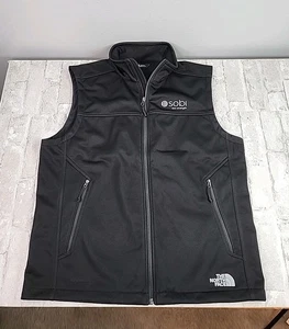 Chaleco The North Face Para Hombres Grande Negro Pared de Viento Cremallera Completa Softshell Exterior Logo* - Imagen 1 de 6