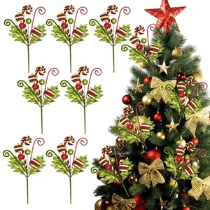 1/5pcs Glitter Powder Christmas Artificial Flower Branches Table Ornament - Picture 1 of 11