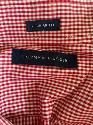 Tommy Hilfiger Mens XXL Red White Gingham Button Down Shirt Long Sleeve Classic - Image 1 of 4