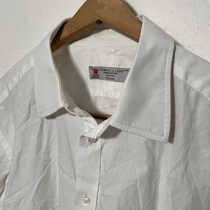 Turnbull & Asser 17,5 weiß Luxus Hemd Baumwolle klassisch 3Btn Manschette ENGLAND - Bild 1 von 10