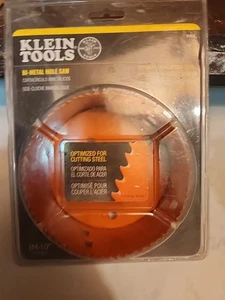 Klein Tools Bi-Metal Hole Saw 4-1/2 Inch Orange Steel Wood Plastic Drywall 31572 - Picture 1 of 7