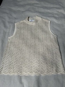 St. John Evening Tanktop cremeweiß ärmellos Sequence B23 Medium Damen - Bild 1 von 7