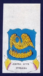 1800 Aebinga sive Humalda Wappen Adel coat of arms Kupferstich engraving - Picture 1 of 1