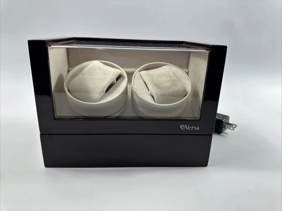 Enrollador de reloj doble Versa Elite madera de cerezo adaptador de corriente incluido Foto 1 de 4