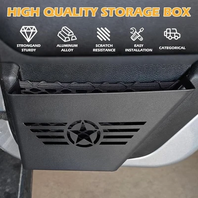 2x Car Black Rear Door Side Storage Box Accessories For 2007-18 Jeep Wrangler JK - Imagem 1 de 4