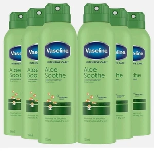 6 Vaseline Intensive Care Spray Lotion Aloe Soothe 190ml - 6 Pack New - Picture 1 of 10
