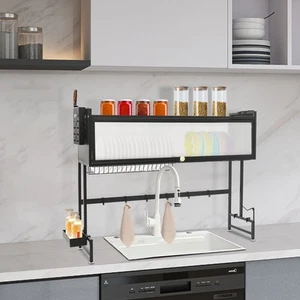 Estante de secado de platos sobre el fregadero que ahorra espacio estante de platos grande de metal para cocina - Imagen 1 de 15