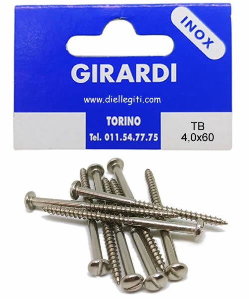 VITE A LEGNO IN ACCIAIO INOX A2 TESTA BOMBATA A TAGLIO DIN 96 mm4,0x60 - Immagine 1 di 1